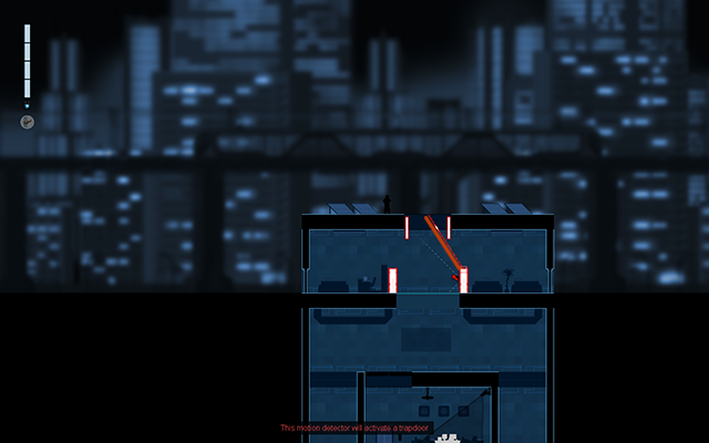 Wskocz na dach budynku i połącz któreś z obu drzwi z czujnikiem ruchu z klapą nad nimi - #16 - Mayfield - The Room | Opis przejścia | Gunpoint - Gunpoint - poradnik do gry