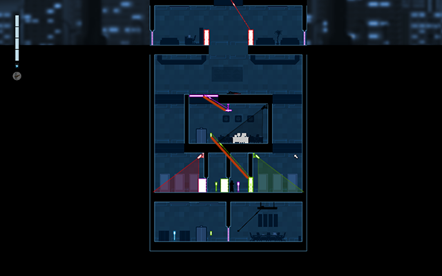 Zeskocz na sam dół i aktywuj obydwa Circuit Boxy - #16 - Mayfield - The Room | Opis przejścia | Gunpoint - Gunpoint - poradnik do gry