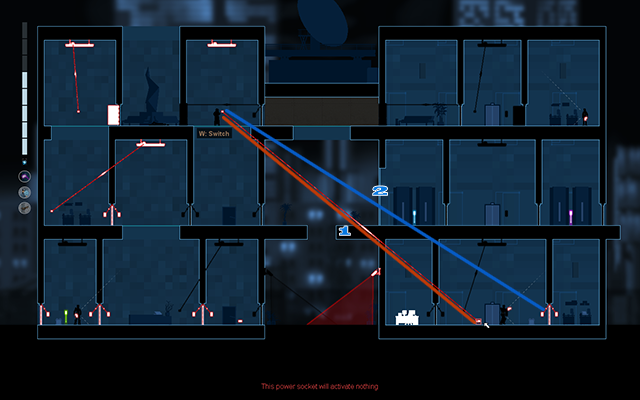 Następnie wejdź w Crosslink Mode i połącz przełącznik światła w jednym z pokoi z Boobytrapem na parterze w prawej części budynku (1) - #18 - Wybór (Jackson - The Truth lub Rooke - The Killer) | Opis przejścia - Gunpoint - poradnik do gry