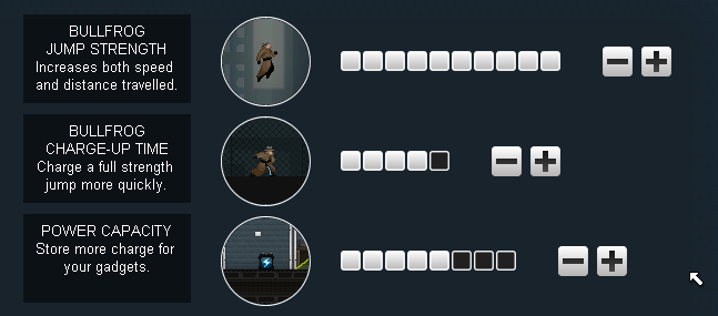 Bullfrog Jump Strength - zwiększa szybkość i dystans skoku - Gadżety i umiejętności | Gunpoint - Gunpoint - poradnik do gry