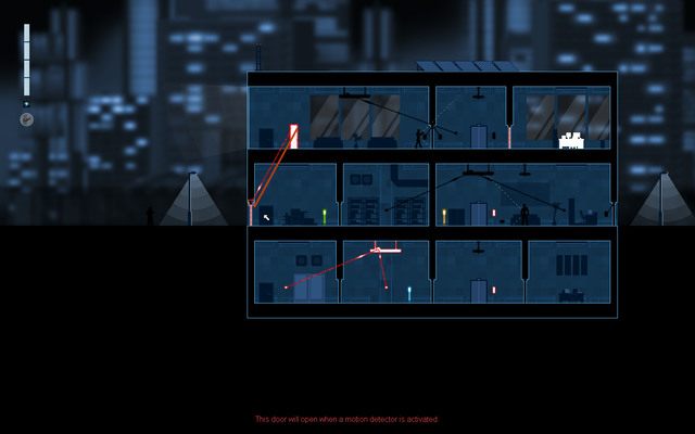 W Crosslink Mode połącz drzwi z czujnikiem ruchu z zamkniętymi drzwiami na parterze - #14 - Mayfield - The DataSec Recording | Opis przejścia | Gunpoint - Gunpoint - poradnik do gry