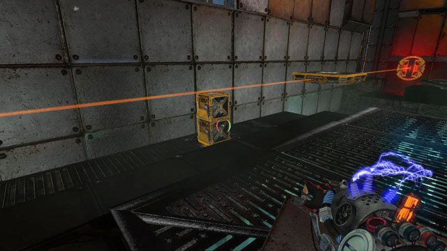 Postaw kostki - jedna na drugiej - na znaczniku naprzeciw modułów (obrazek powyżej) - Captive | Akt II | Magrunner Dark Pulse - Magrunner: Dark Pulse - poradnik do gry