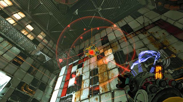 Rozładuj pionową platformę strzelając w nią czerwonym ładunkiem - Reflection | Akt II | Magrunner Dark Pulse - Magrunner: Dark Pulse - poradnik do gry