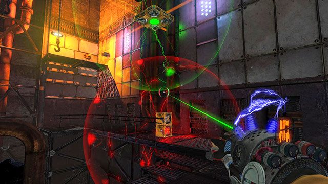 Postaw kostki, jedna na drugiej, pod platformą znajdującą się po prawej stronie (obrazek powyżej) - Burning Rust | Akt II | Magrunner Dark Pulse - Magrunner: Dark Pulse - poradnik do gry