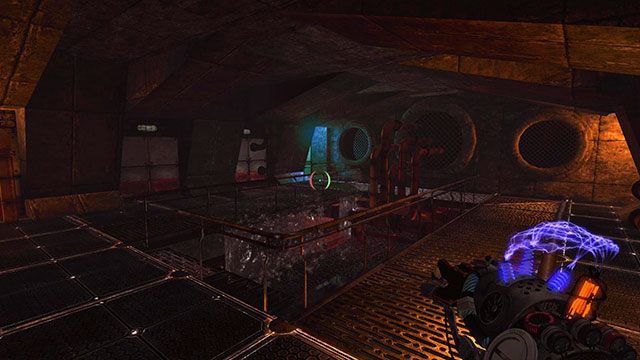 Trafisz do pomieszczenia widocznego na powyższym obrazku - Backstage | Akt II | Magrunner Dark Pulse - Magrunner: Dark Pulse - poradnik do gry