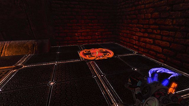 Postaw kostkę i, nie wchodząc na dolną ścianę, naładuj ją zielonym ładunkiem - Backstage | Akt II | Magrunner Dark Pulse - Magrunner: Dark Pulse - poradnik do gry