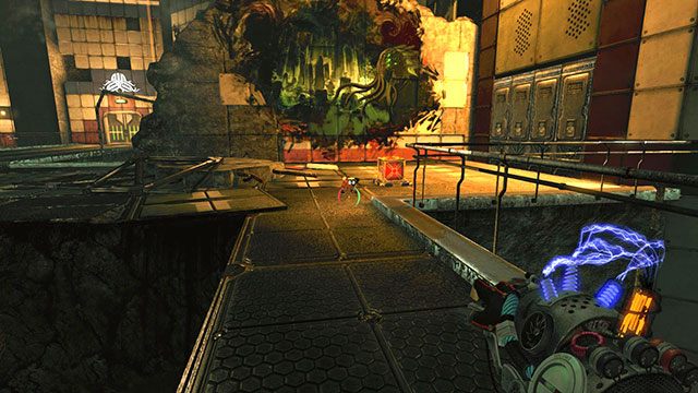 Zacznij od zdobycia kostki, znajdującej się naprzeciw wejścia - Friendly Fire | Akt II | Magrunner Dark Pulse - Magrunner: Dark Pulse - poradnik do gry