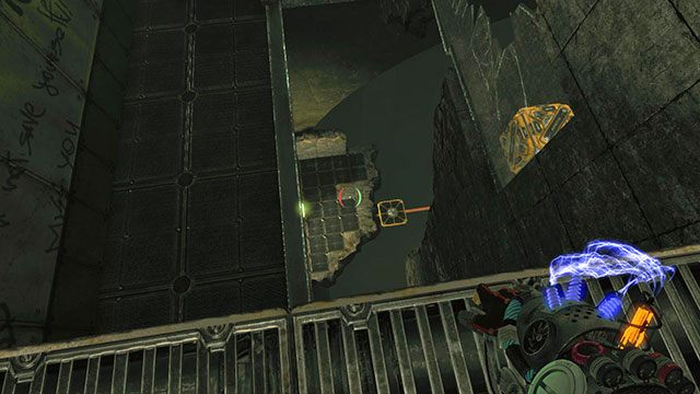 Wylądujesz na metalowej kładce po drugiej stronie pomieszczenia - Friendly Fire | Akt II | Magrunner Dark Pulse - Magrunner: Dark Pulse - poradnik do gry