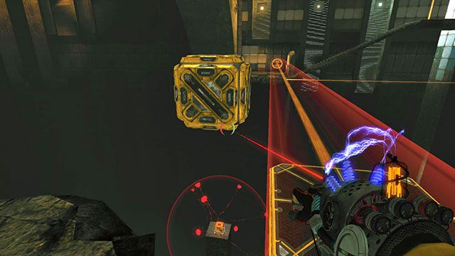 Gdy już znajdziesz się na dole, zmień ładunek silnika magnetycznego, znajdującego się po drugiej stronie, na czerwony - Friendly Fire | Akt II | Magrunner Dark Pulse - Magrunner: Dark Pulse - poradnik do gry