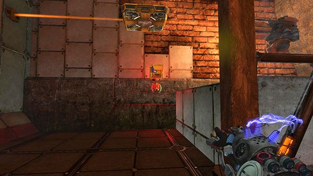 Możesz również podbiec do kostki i ją zabrać, ryzykując jednak utratą zdrowia - Intersection | Akt II | Magrunner Dark Pulse - Magrunner: Dark Pulse - poradnik do gry