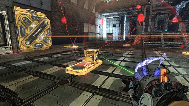 Twoim pierwszym celem, jest zniszczenie 3 generatorów, znajdujących się w tym pomieszczeniu - Proving Grounds | Akt II | Magrunner Dark Pulse - Magrunner: Dark Pulse - poradnik do gry