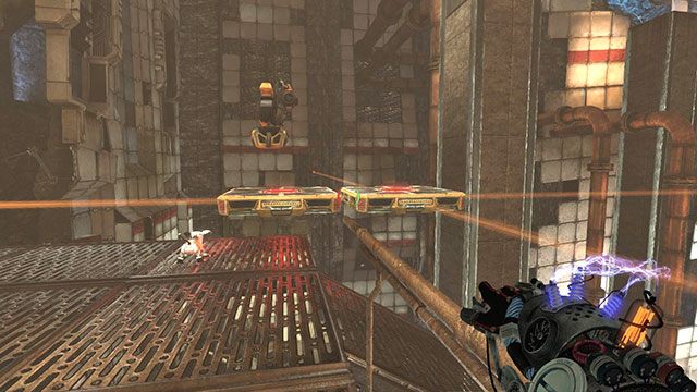 Umieść kostkę w drugim silniku, po czym ponownie zmień ładunki modułu oraz jego platformy na czerwone - Proving Grounds | Akt II | Magrunner Dark Pulse - Magrunner: Dark Pulse - poradnik do gry