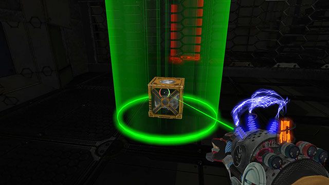 Nie próbuj wskakiwać na kostkę przed zniszczeniem działka. Zginiesz niemal natychmiast - Darkness | Akt II | Magrunner Dark Pulse - Magrunner: Dark Pulse - poradnik do gry