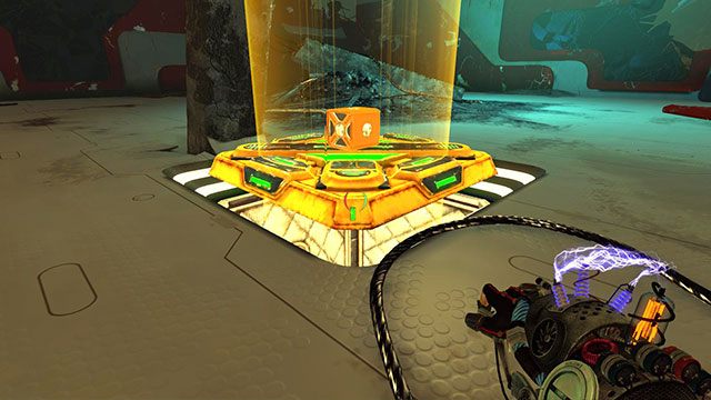 Możesz też wskoczyć na ścianę, poczekać, aż się uniesie i zmienić ładunek kostki - Reboot | Akt II | Magrunner Dark Pulse - Magrunner: Dark Pulse - poradnik do gry