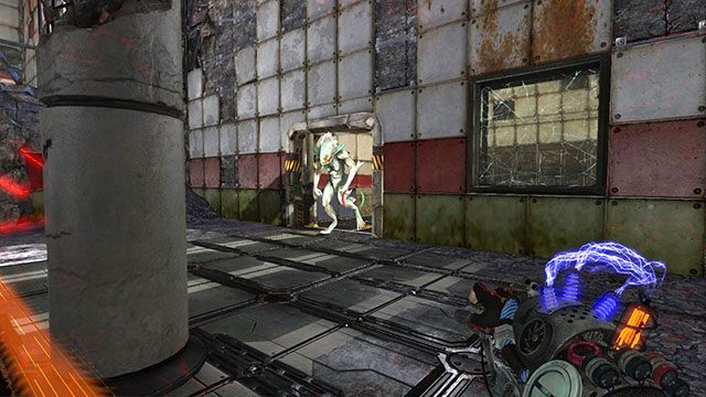 Zniszczenie pierwszego generatora, spowoduje otwarcie drzwi do wspomnianego pomieszczenia - The Outsider | Akt III | Magrunner Dark Pulse - Magrunner: Dark Pulse - poradnik do gry