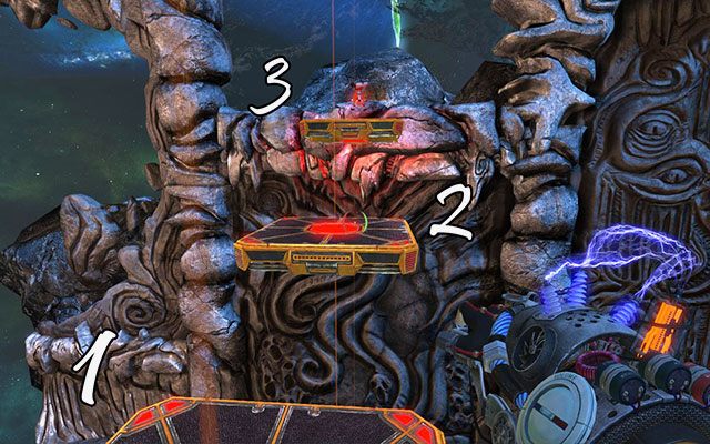 Rozstawiaj czerwonego Newtona, na ścianie za platformą numer 3 - The Damned | Akt III | Magrunner Dark Pulse - Magrunner: Dark Pulse - poradnik do gry