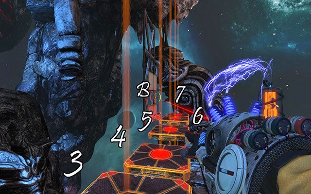 W momencie, gdy tylko pierwsze platformy zaczną się unosić, odwróć się w stronę platformy nr - The Damned | Akt III | Magrunner Dark Pulse - Magrunner: Dark Pulse - poradnik do gry
