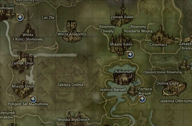 Część kontynentu Aden - Mapa świata - Lineage II: Goddess of Destruction - poradnik dla początkujących