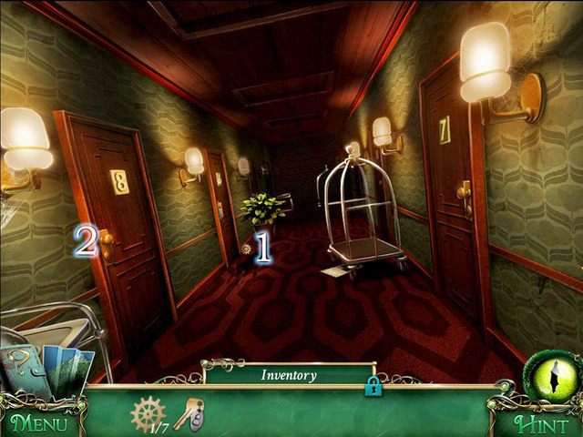 Podchodzimy do drzwi pokoju nr6 i podnosimy Gear [1] - Hotel | Solucja 9 Poszlak Tajemnica Serpent Creek - 9 Poszlak: Tajemnica Serpent Creek - poradnik do gry