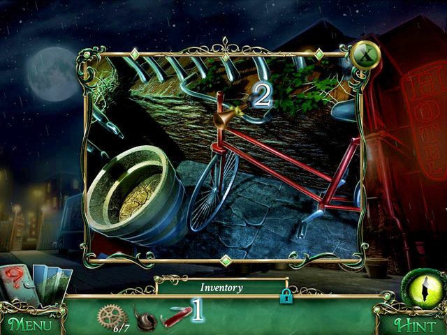 Podchodzimy do roweru i używamy Pocket Knife [1] na Bike Horn [2], dzięki czemu zdobywamy drugi ze wspomnianych przedmiotów - Powrót do hotelu | Solucja 9 Poszlak Tajemnica Serpent Creek - 9 Poszlak: Tajemnica Serpent Creek - poradnik do gry