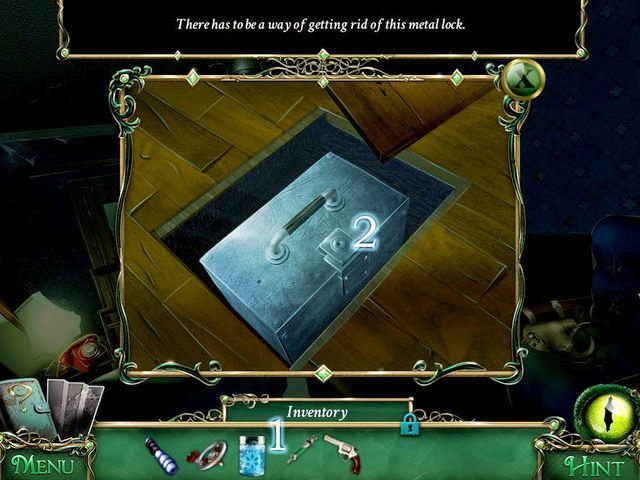 Przy pomocy zawartości pojemnika [1] zmrażamy zamek kasetki [2], a następnie ją otwieramy - Posiadłość | Solucja 9 Poszlak Tajemnica Serpent Creek - 9 Poszlak: Tajemnica Serpent Creek - poradnik do gry