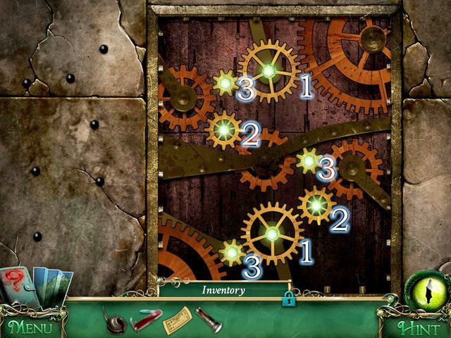 By móc wejść do muzeum, musimy ułożyć koła zębate w odpowiedniej kolejności - Zagadki | Znajdźki i łamigłówki 9 Poszlak Tajemnica Serpent Creek - 9 Poszlak: Tajemnica Serpent Creek - poradnik do gry