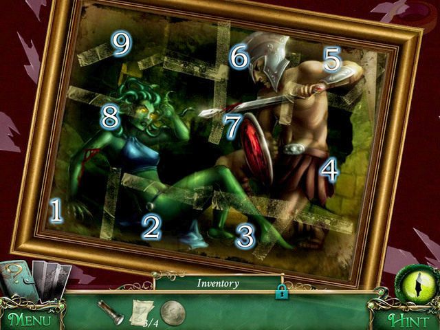 By złożyć obraz, potrzebujemy Tape, który możemy zdobyć po drugiej scenie z ukrytym obiektem na drugim piętrze muzeum (Gablota) - Zagadki | Znajdźki i łamigłówki 9 Poszlak Tajemnica Serpent Creek - 9 Poszlak: Tajemnica Serpent Creek - poradnik do gry