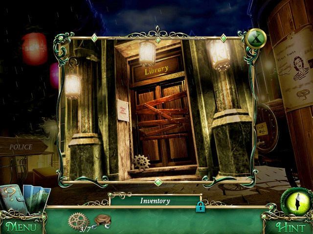 Town square: przed wejściem do biblioteki - Przedmioty do skompletowania | Znajdźki i łamigłówki - 9 Poszlak: Tajemnica Serpent Creek - poradnik do gry