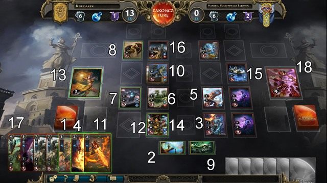 Naszym pierwszym ruchem będzie użycie czaru Fala Gorąca - Zagadki | Kampania Might & Magic Duel of Champions - Might & Magic: Duel of Champions - poradnik do gry