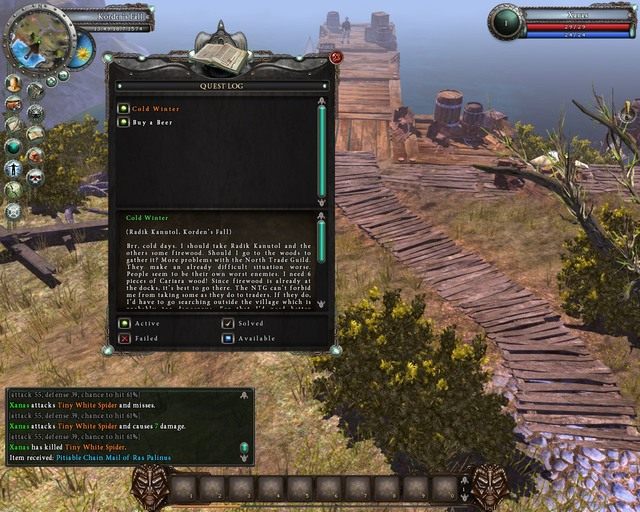 Widok na doki i Miro - Questy | Kordens Fall (miasto i okolice) | Legends Of Dawn - Legends Of Dawn - poradnik do gry