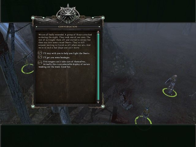 Rozmowa z Tomirem, nieważne czy wybierzesz opcję 1 czy 2 i tak będziesz musiał iść po bandaże - Mapa/Questy | Korovia | Legends Of Dawn - Legends Of Dawn - poradnik do gry