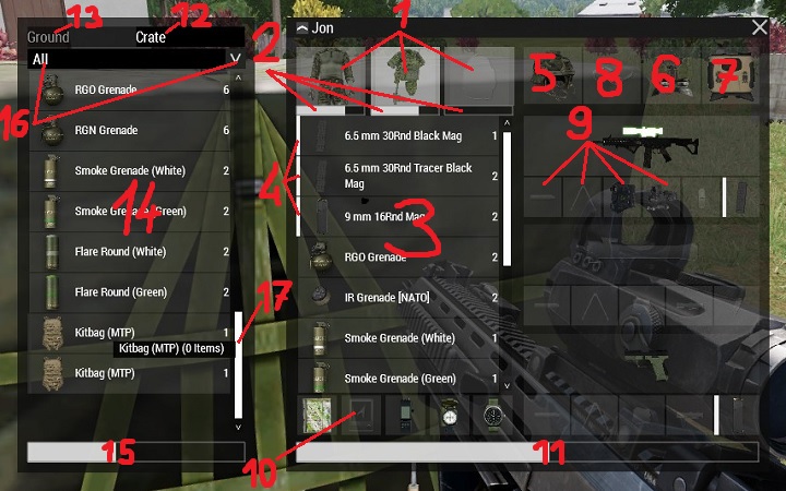 Okienko ekwipunku. - Podstawowe Mechaniki | ArmA 3 - Arma III - poradnik do gry