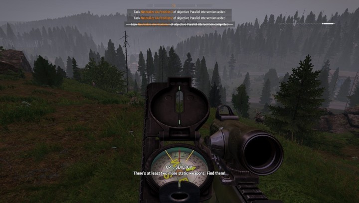 Pasmo drzew oferujące osłonę i miejsce oraz właściwy kąt strzału dla granatnika i wyrzutni. - Misja 6 - Epilog Eliminacji (Elimination Coda) | ArmA 3 Contact - Arma III - poradnik do gry