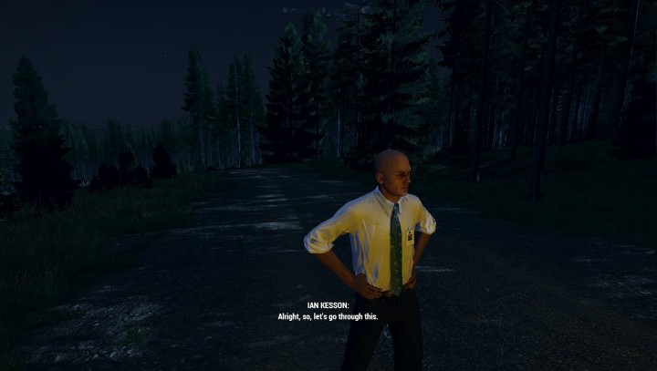 Misję zaczynamy na drodze, w kwadracie 096-014 obok vana z naszą wesołą ekipą - Misja 5 - Carpe Noctem | ArmA 3 Contact - Arma III - poradnik do gry