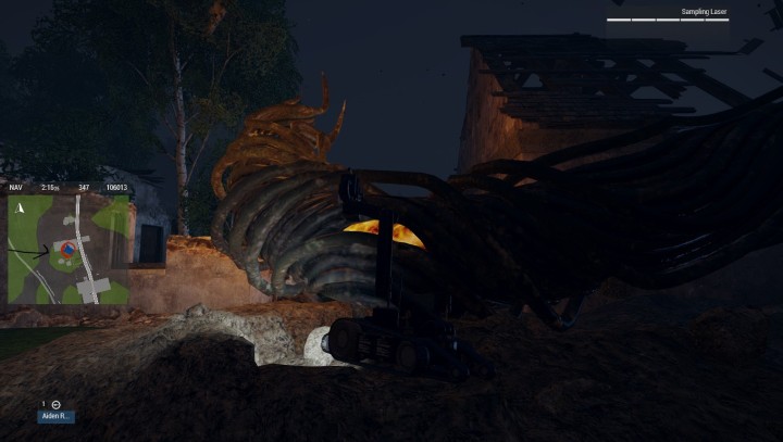 To ta część korzenia nas interesuje - musimy pobrać próbkę z odsłoniętego korzenia. - Misja 5 - Carpe Noctem | ArmA 3 Contact - Arma III - poradnik do gry