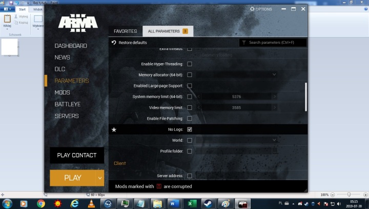 Klikając gwiazdkę obok danego parametru możemy go zadokować na pierwszej stronie okienka. - Konfiguracja gry przed uruchomieniem - ArmA3.cfg | ArmA 3 - Arma III - poradnik do gry