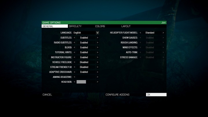 Te ustawienia mają większy wpływ na grę niż sądzicie. - Konfiguracja Army na start - Ustawienia rozgrywki | ArmA 3 - Arma III - poradnik do gry