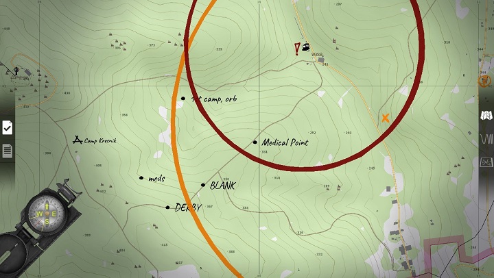 Marker obrazujący granice strefy (ten czerwony okrąg). - Informacje podstawowe | ArmA 3 Contact - Arma III - poradnik do gry