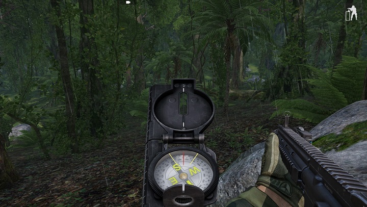 <br>Kompas wyświetlasz naciskając klawisz K - dwukrotne naciśnięcie klawisza będzie przełączać będzie pomiędzy wyświetlaniem i wyłączaniem kompasu - Nawigacja w terenie - kompas, azymut, mapa | ArmA 3 - Arma III - poradnik do gry