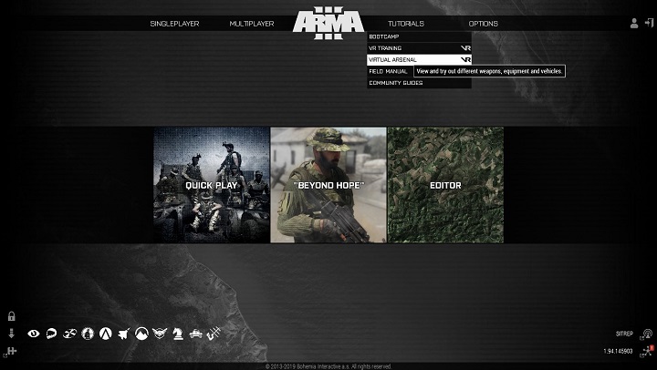 Tutaj możemy wejść do Virtual Arsenal. - Od czego zacząć | ArmA 3 - Arma III - poradnik do gry