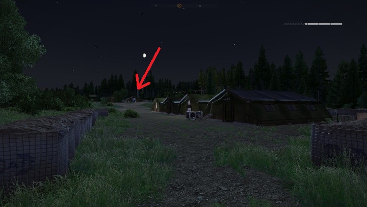 Zaznaczona pozycja namiotu łączności. - Misja 2 - Cisza w Eterze (Going Dark) | ArmA 3 Contact - Arma III - poradnik do gry