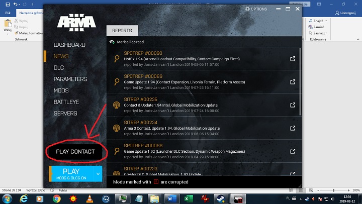 Przycisk Graj w Contact. - Jak uruchomić dodatek? | ArmA 3 Contact - Arma III - poradnik do gry