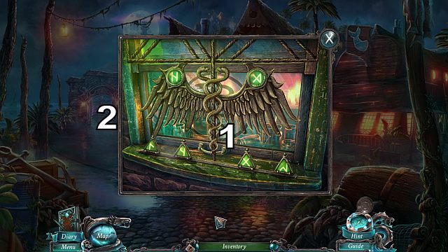 Ułóż symbole na dole tak, aby po połączeniu tworzyły symbol na górze (tak jak przedstawiono na obrazku) - 2 - Boats Away | Opis przejścia Nightmares from the Deep - Nightmares from the Deep: The Sirens Call - poradnik do gry