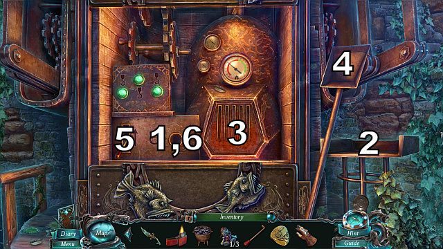 Umieść crane lever w miejscu [1], żelazo (coal) w [2] - 2 - Boats Away | Opis przejścia Nightmares from the Deep - Nightmares from the Deep: The Sirens Call - poradnik do gry