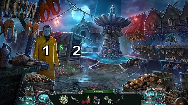 Wróć do Fountain i porozmawiaj z rybakiem[1] - 3 - Beneath the town | Opis przejścia Nightmares from the Deep - Nightmares from the Deep: The Sirens Call - poradnik do gry