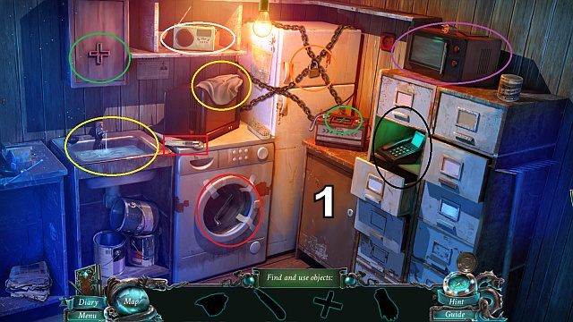 Weź nożyk (cutter), użyj go na taśmie, otwórz drzwi i zabierz klucz (wrench) (kolor czerwony) - Rozdział 3 | Zagadki Nightmares from the Deep - Nightmares from the Deep: The Sirens Call - poradnik do gry