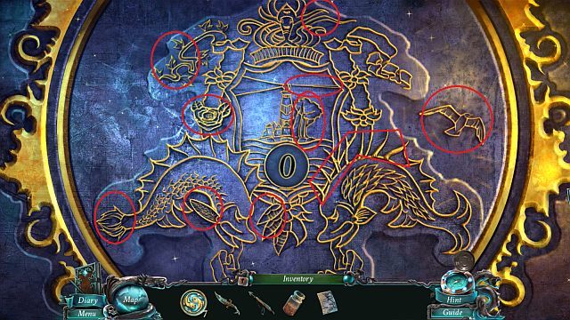 Znajdź błyszczące miejsca, które zmienią się po kliknięciu (patrz screen) - Rozdział 7 | Zagadki Nightmares from the Deep - Nightmares from the Deep: The Sirens Call - poradnik do gry