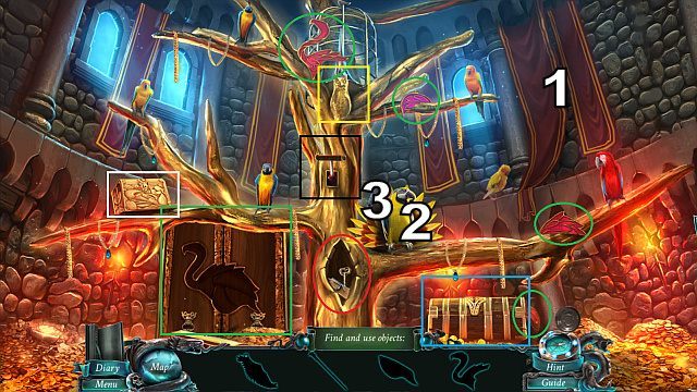 Ułóż 4 części flaminga, aby otworzyć drzwiczki (kolor zielony) - Rozdział 7 | Zagadki Nightmares from the Deep - Nightmares from the Deep: The Sirens Call - poradnik do gry