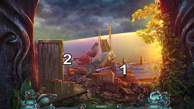 Porozmawiaj z kapitanem[1], a następnie z Pretorianinem, który pojawi się w miejscu [2] - The Book of Davy Jones (bonusowa przygoda) | Opis przejścia - Nightmares from the Deep: The Sirens Call - poradnik do gry