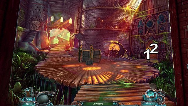 Ponownie porozmawiaj z rybakiem[1] i za pomocą otrzymanego klucza otwórz drzwi[2] - The Book of Davy Jones (bonusowa przygoda) | Opis przejścia - Nightmares from the Deep: The Sirens Call - poradnik do gry